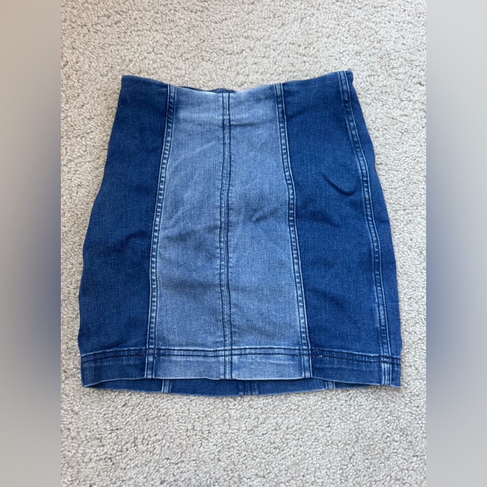 Free People Mini Denim Skirt